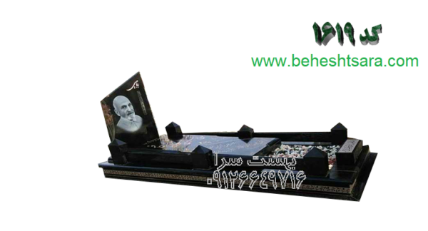 سنگ مزار گرانیت سوپر بلک گرید 1 طرح شمش کد 1619