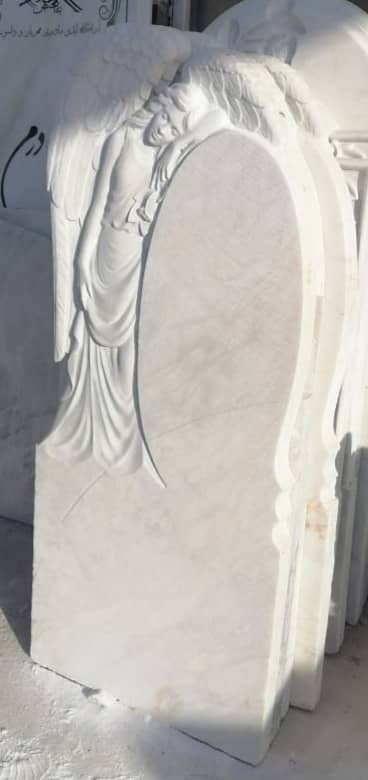 سنگ کتیبه مرمرسفید مدل فرشته